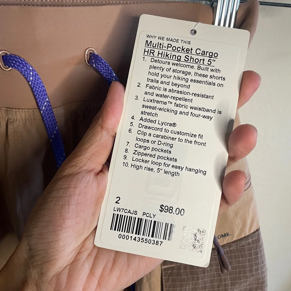 NWT Lululemon Multi-Pocket Cargo High-Rise Hiking Short 5" Size 2 - Picture 11 of 12